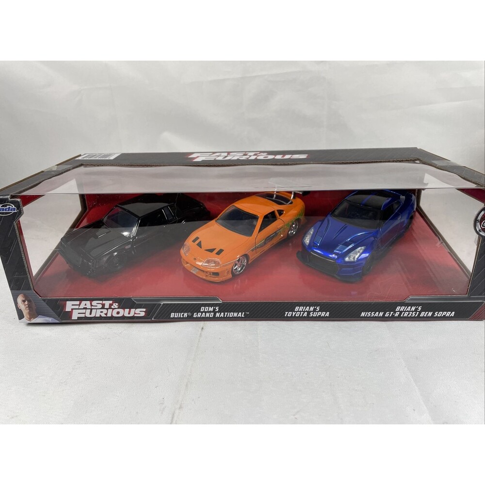 3 Fast & Furious Buick Grand National Toyota Supra Nissan GT-R R35 Model Diecast